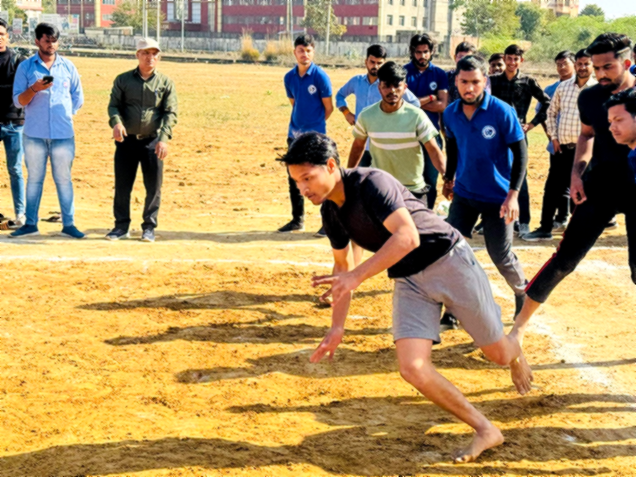 Students posing after a sports event
